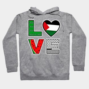 LOVE - Palestinian Symbols - Front Hoodie